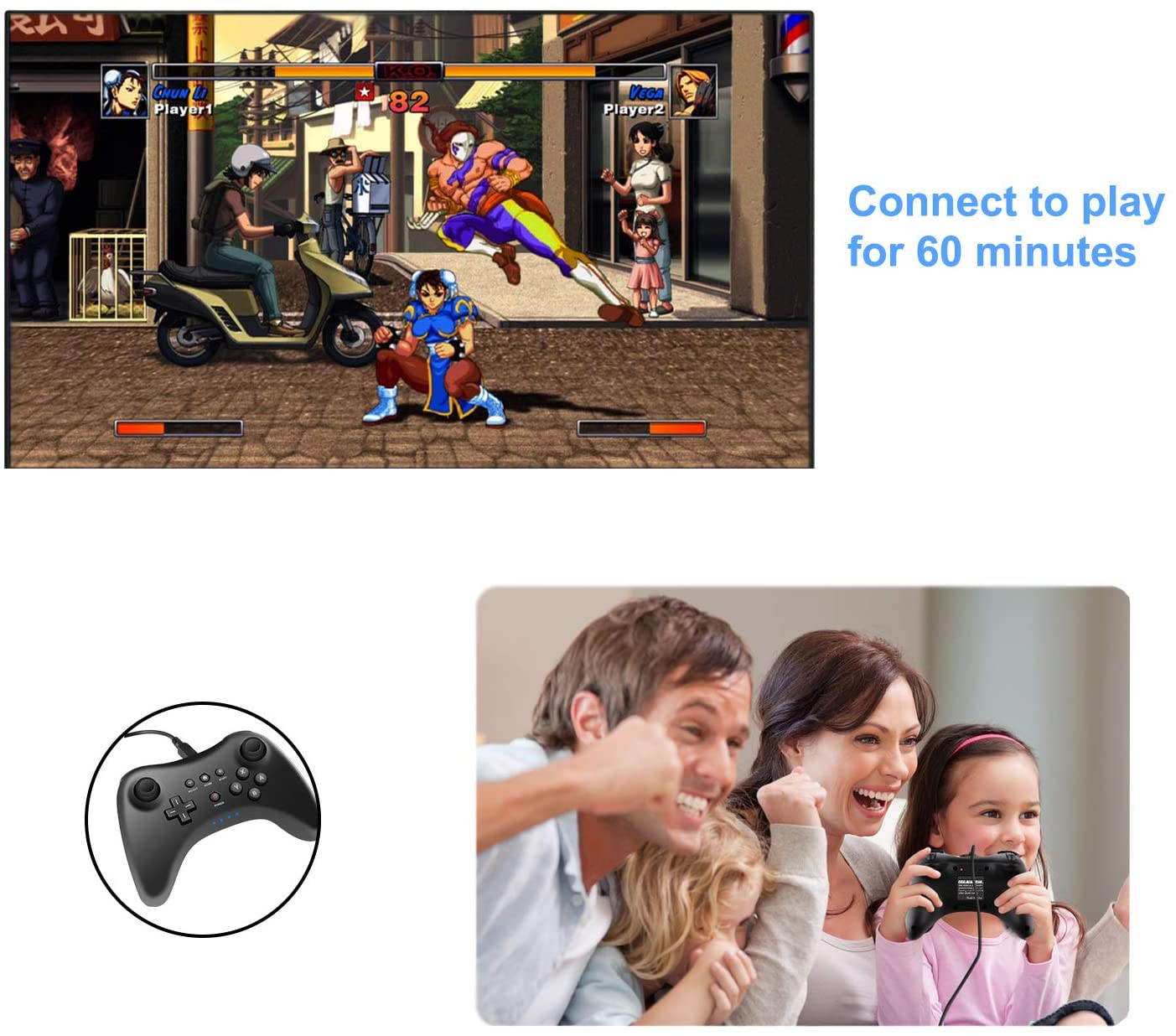 4-In-1 Battery Pack + 4-Seat Charge for Wiiu / Wii