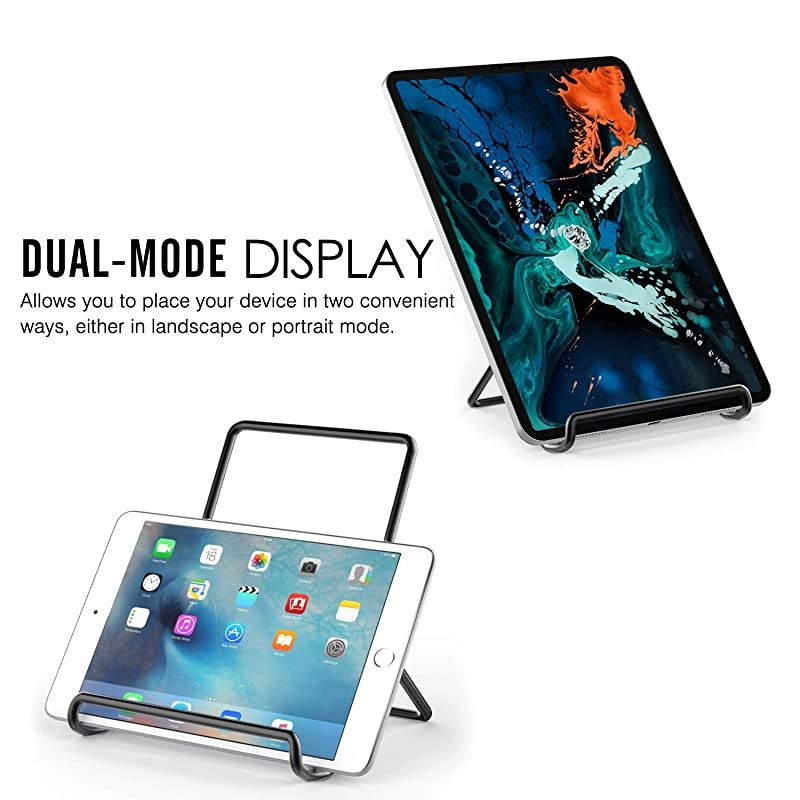 Foldable Tablet Stand 2 Pack Adjustable Metal Holder for 9129quot Tablet Compatible with iPad 102quot 2019 New iPad Air 3rd Gen iPad Pro 10597 iPad Pro 11 2020129 Galaxy Tab E 96quot Black