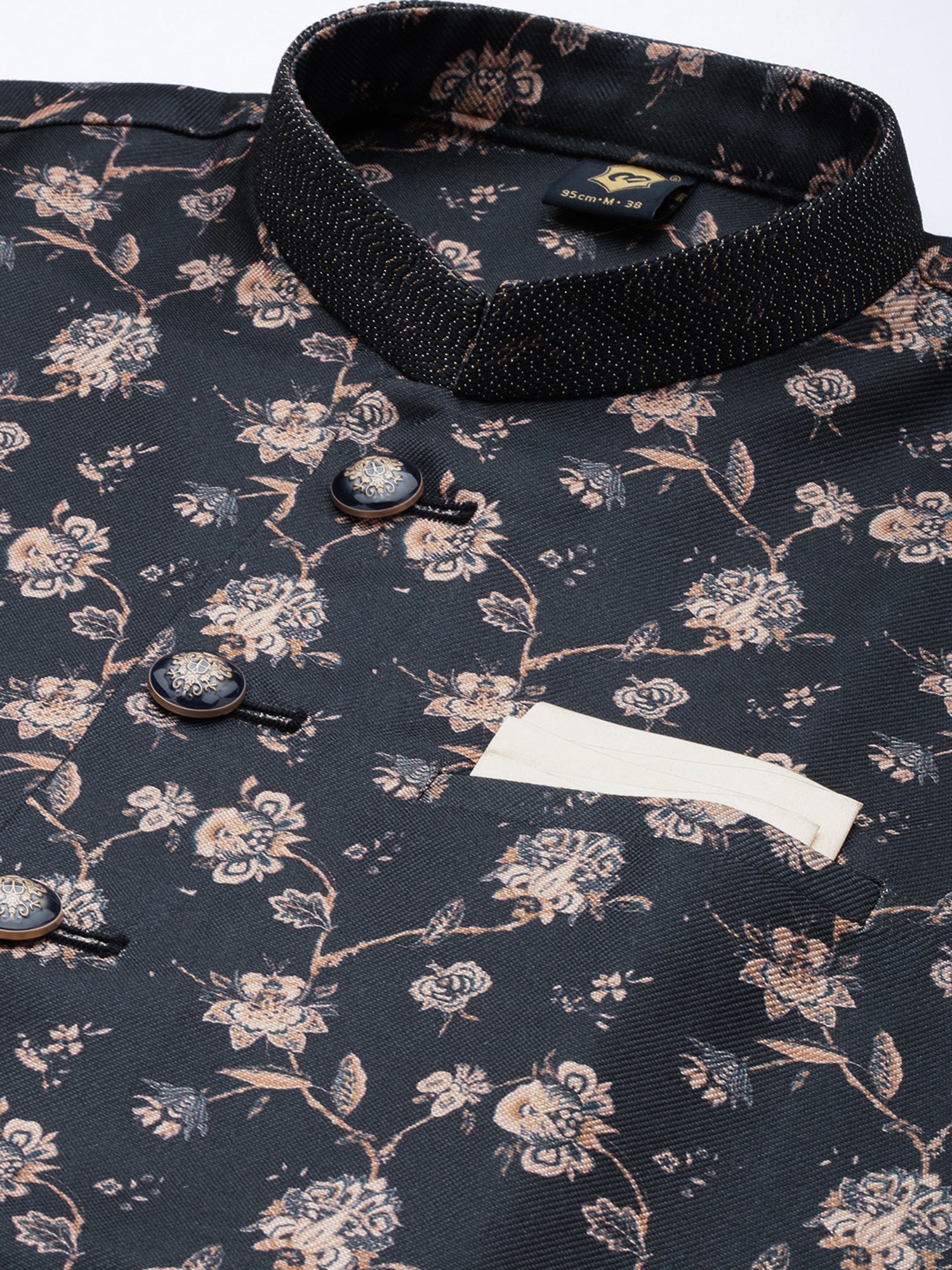 Manyavar Multicolor Regular Fit Floral Print Nehru Jacket