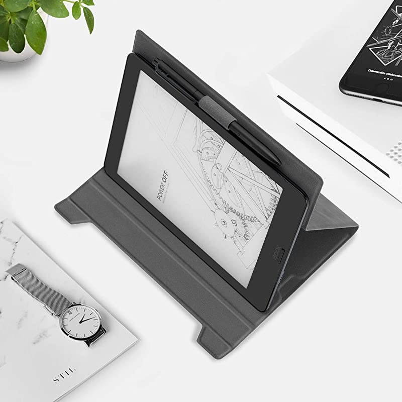 Skin Touch Feeling Folding Case for Boox Nova 3 7.8'' & Nova 2 7.8'' & Nova Pro 7.8'' E-Reader,Premium PU Leather Lightweight Folding Stand Cover,with Pencil Holder and Auto Sleep/Wake Function