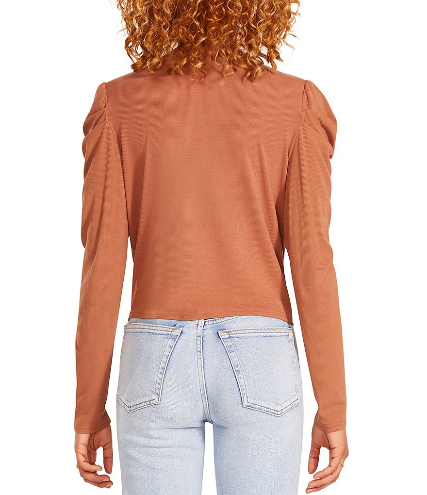 BB Dakota by Steve Madden Puffing Long Sleeve V-Neck Season Cardigan Top