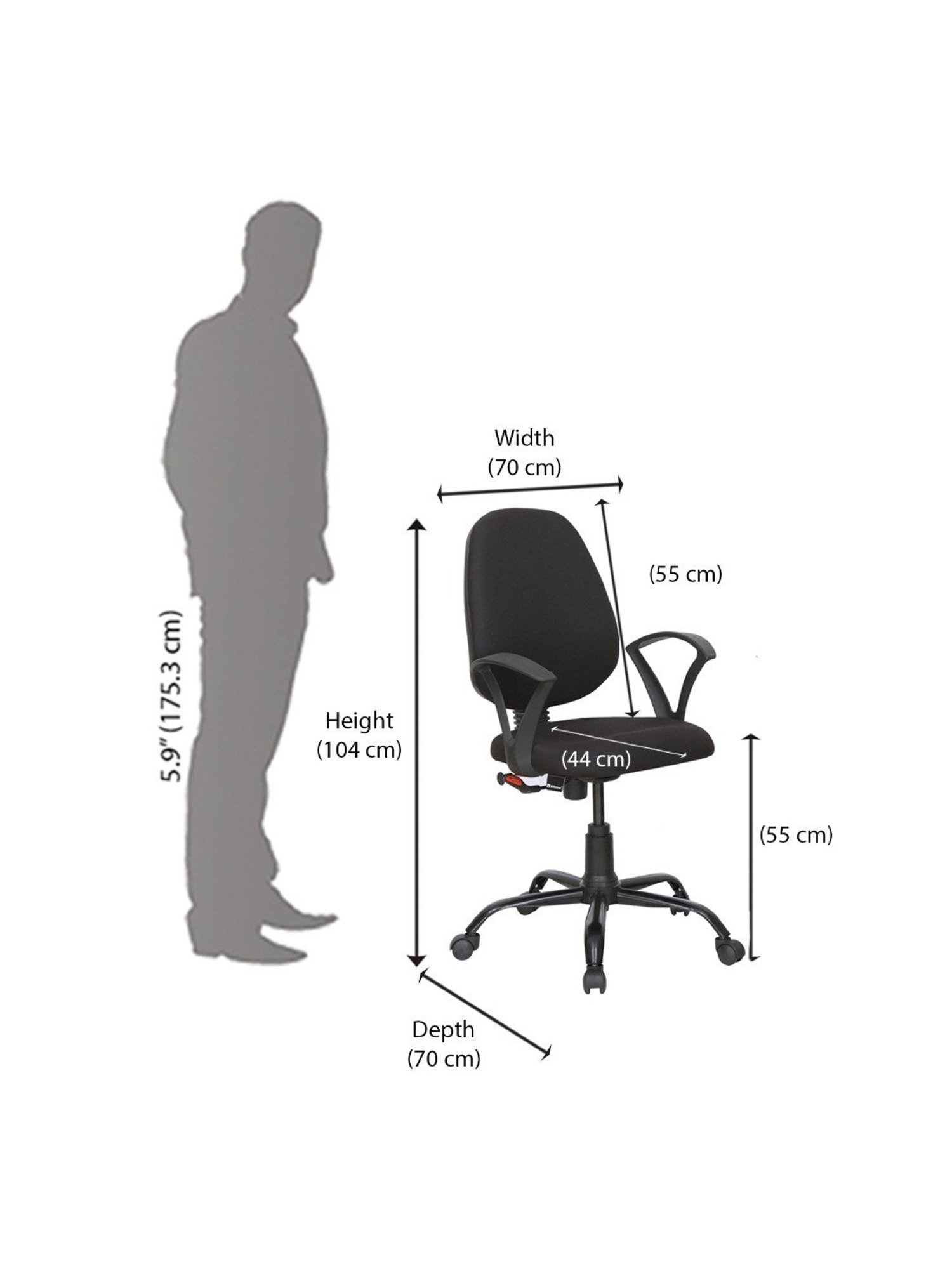 Durian Chaste Black Fabric Executive Chair