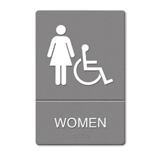 Headline Sign ADA Sign Women Restroom Wheelchair Accessible Symbol Molded