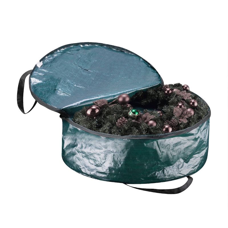 Elf Stor 24" Premium Holiday Christmas Wreath Storage Bag Green