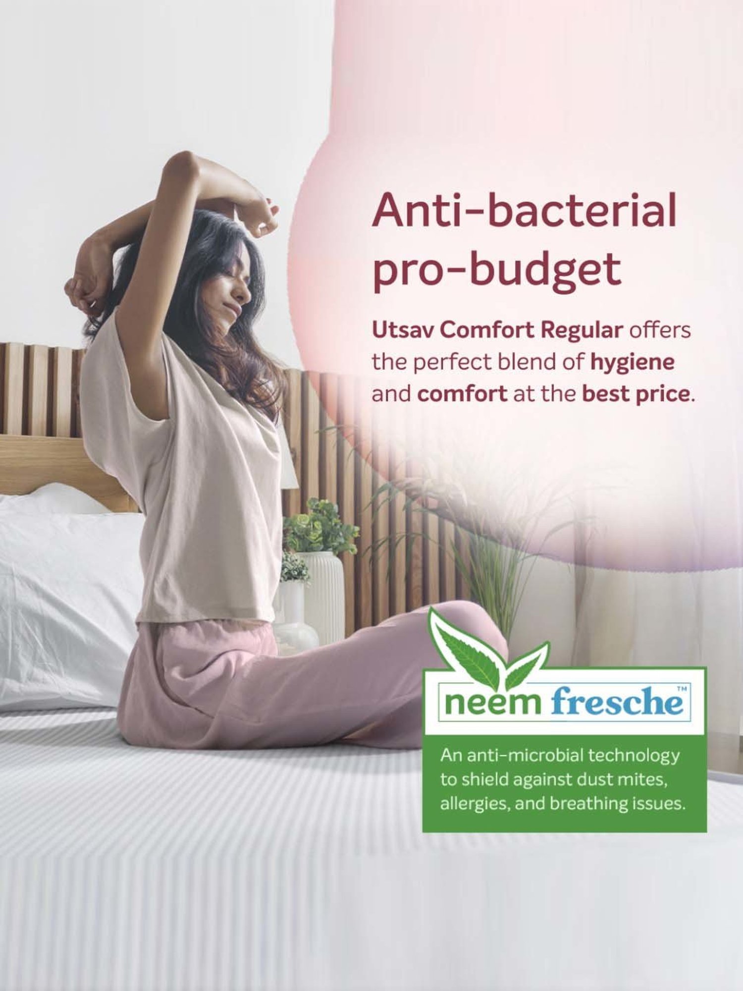 Sleepwell Utsav Blue Pu Foam Single Medium Firm Mattress