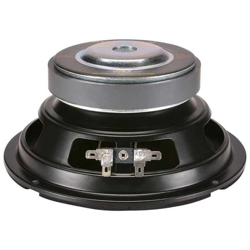 Pyramid W64 Pro 6.5 Inch 200 Watt 4 Ohm Midrange Mid Bass Poly Woofer Speaker System with 2.5 Inch Mount Depth for Car and Vehicle Audio Sound