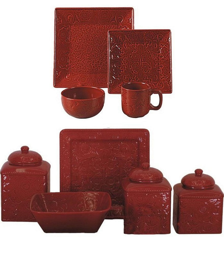 HiEnd Accents Savannah 21-Piece Western Dinnerware and Canister Set
