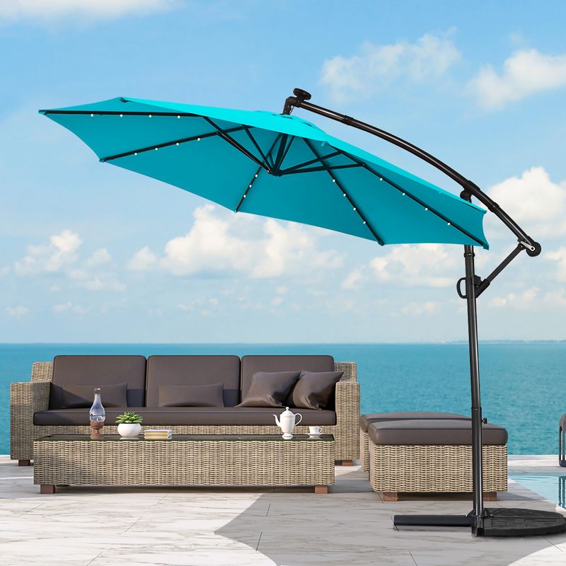 9' x 5' Rectangular Double Top Patio Outdoor Market Umbrella Emerald Green - Crestlive Products