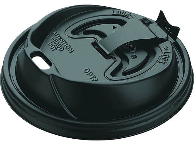 Dart OPT316B Optima Reclosable Lids for Paper Hot Cups for 10-24 oz Cups, Black, 1000/Carton