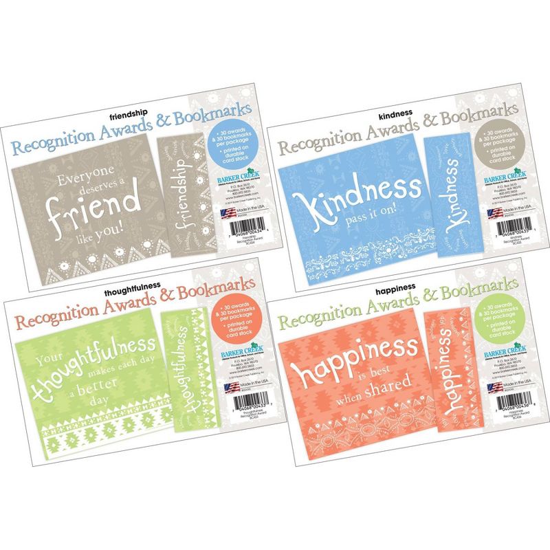 Barker Creek 120pc Celebrate Thoughtfulness Awards and Bookmarks Set