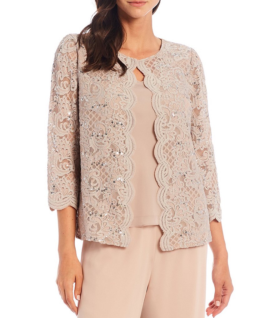 Le Bos 3-Piece Embroidered Trim Duster Pant Set