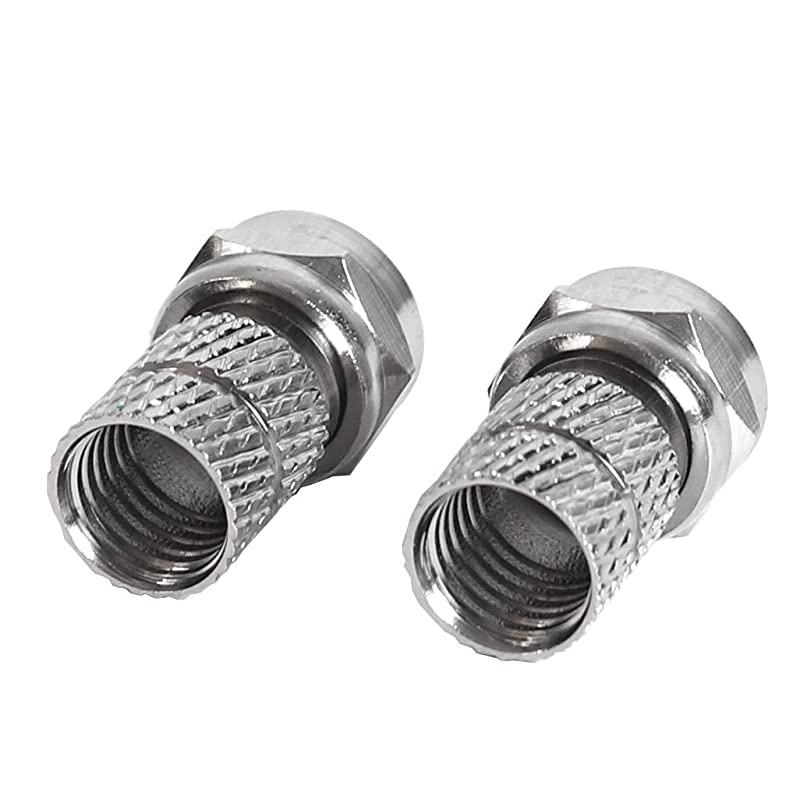 RG6 Coax Cable Splitter Combiner Adapter Connecter for TV Video Antenna Cable Satellite 2 Pack Copper Thread F Type