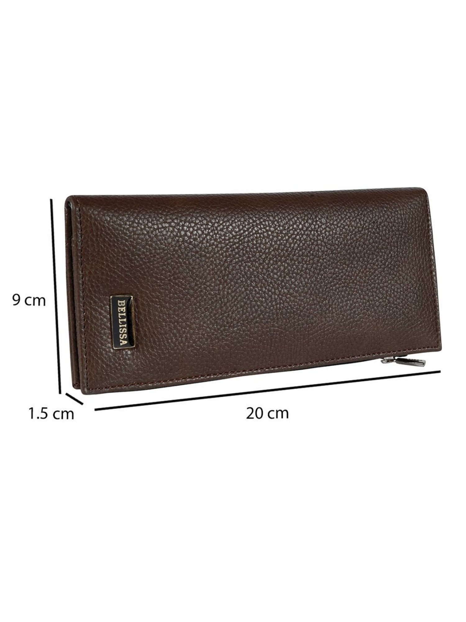 Bellissa Brown Solid Premium Bi-Fold Wallet for Women