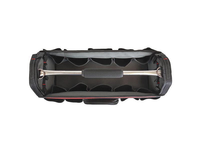 WESTWARD 32PJ35 Tool Tote, 600d Polyester, 23 Pockets, Black, 10" Height