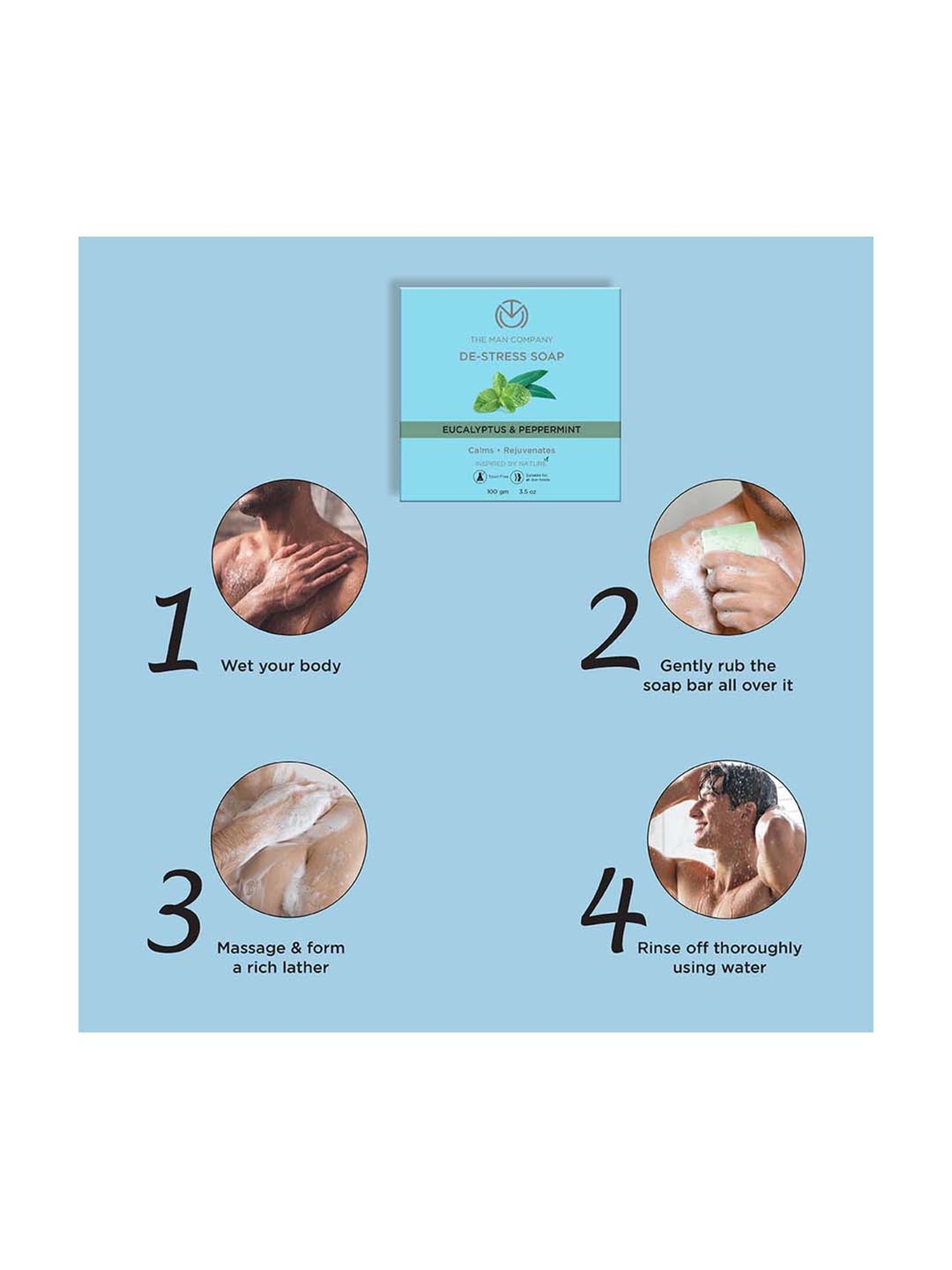 The Man Company De-stress Soap for Men - Buy 3 Get 1 Free