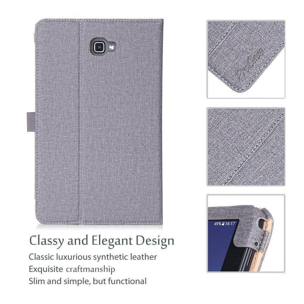 ProCase Samsung Galaxy Tab A 10.1 Case - Stand Folio Case Cover for Galaxy Tab A 10.1" Tablet SM-T580 T585 T587 (NO S Pen Version), with Multiple Viewing Angles, Document Card Pocket -Grey