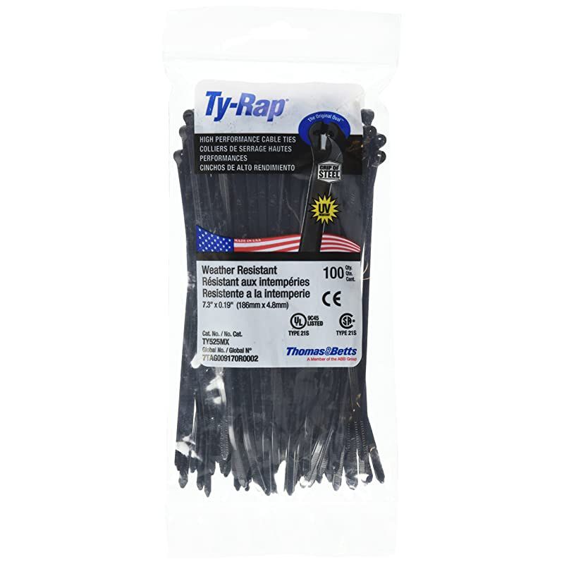 and Betts TR TY525MX Cable TIE 50LB 7quot UV BLK Pack of 100