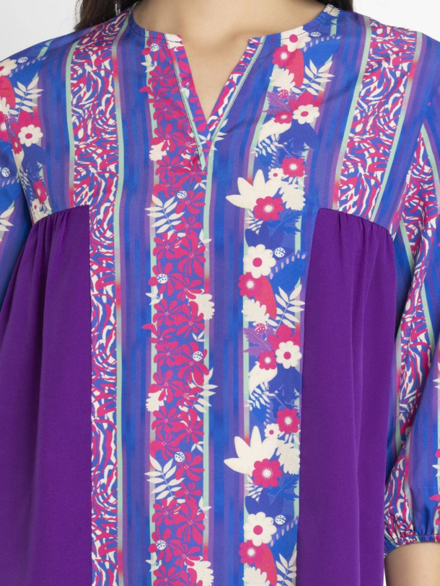 SHAYE Purple Printed Top