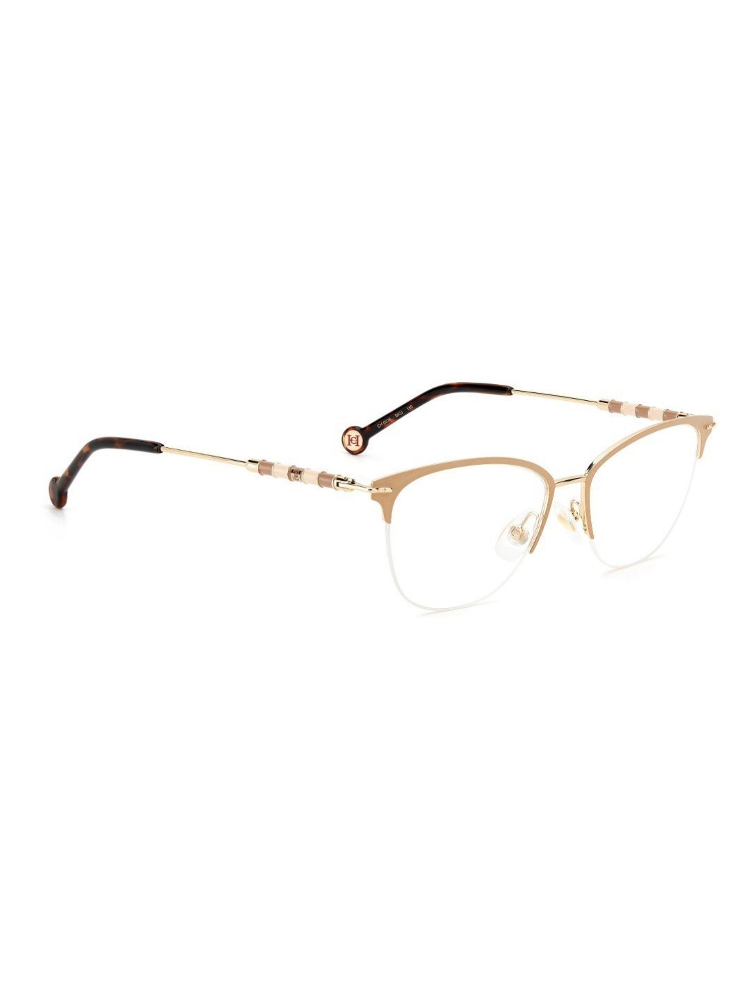 Carolina Herrera Gold Rimless Round Eye Frame For Women