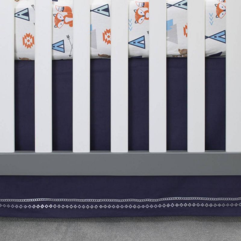 The Peanutshell Farmhouse Crib Skirt  - Gray