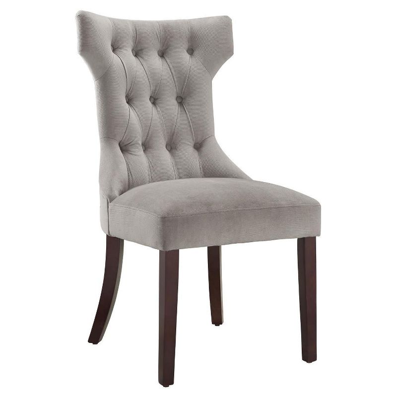 Set of 2 Tufted Hourglass Dining ChairTaupe - Dorel Living