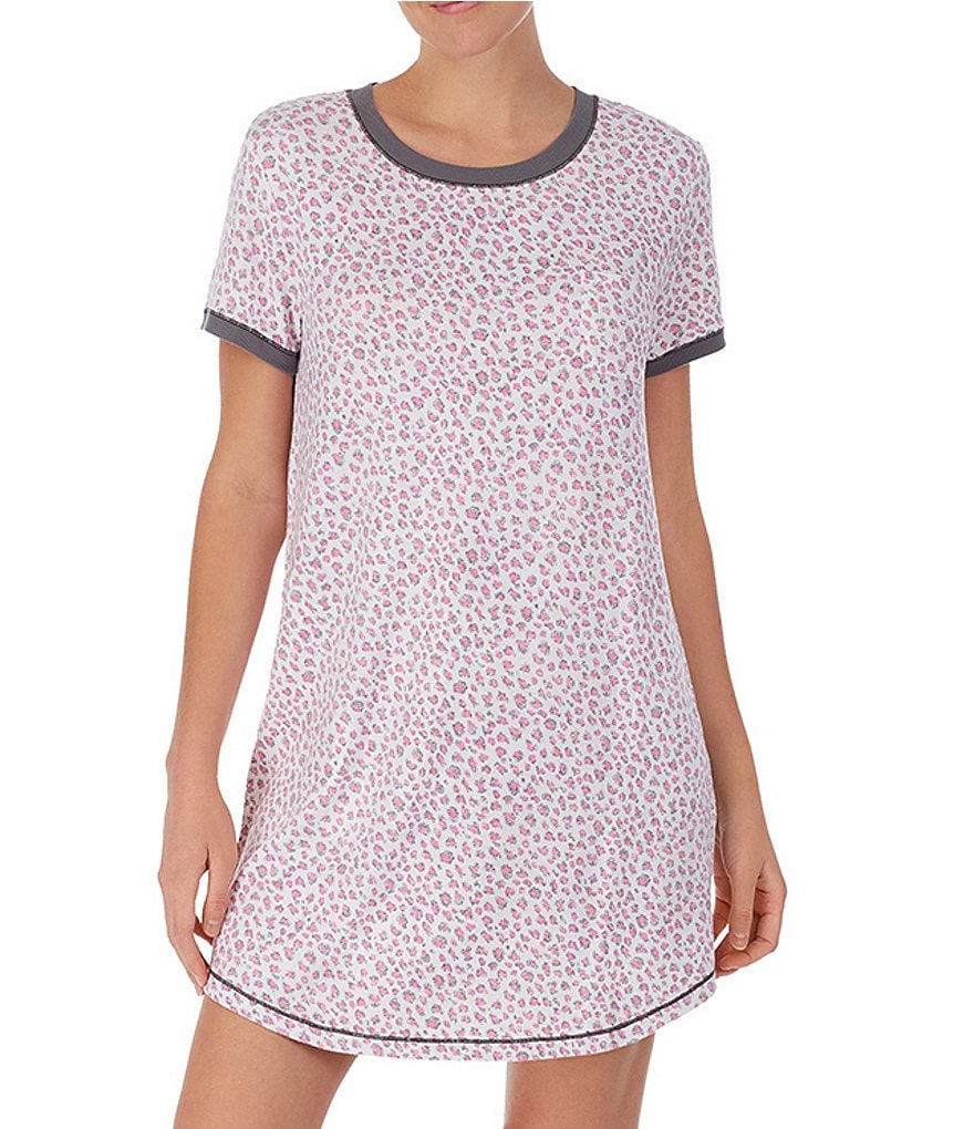 Sleep Sense Wallpaper Printed Short Sleeve Jersey Knit Sleepshirt