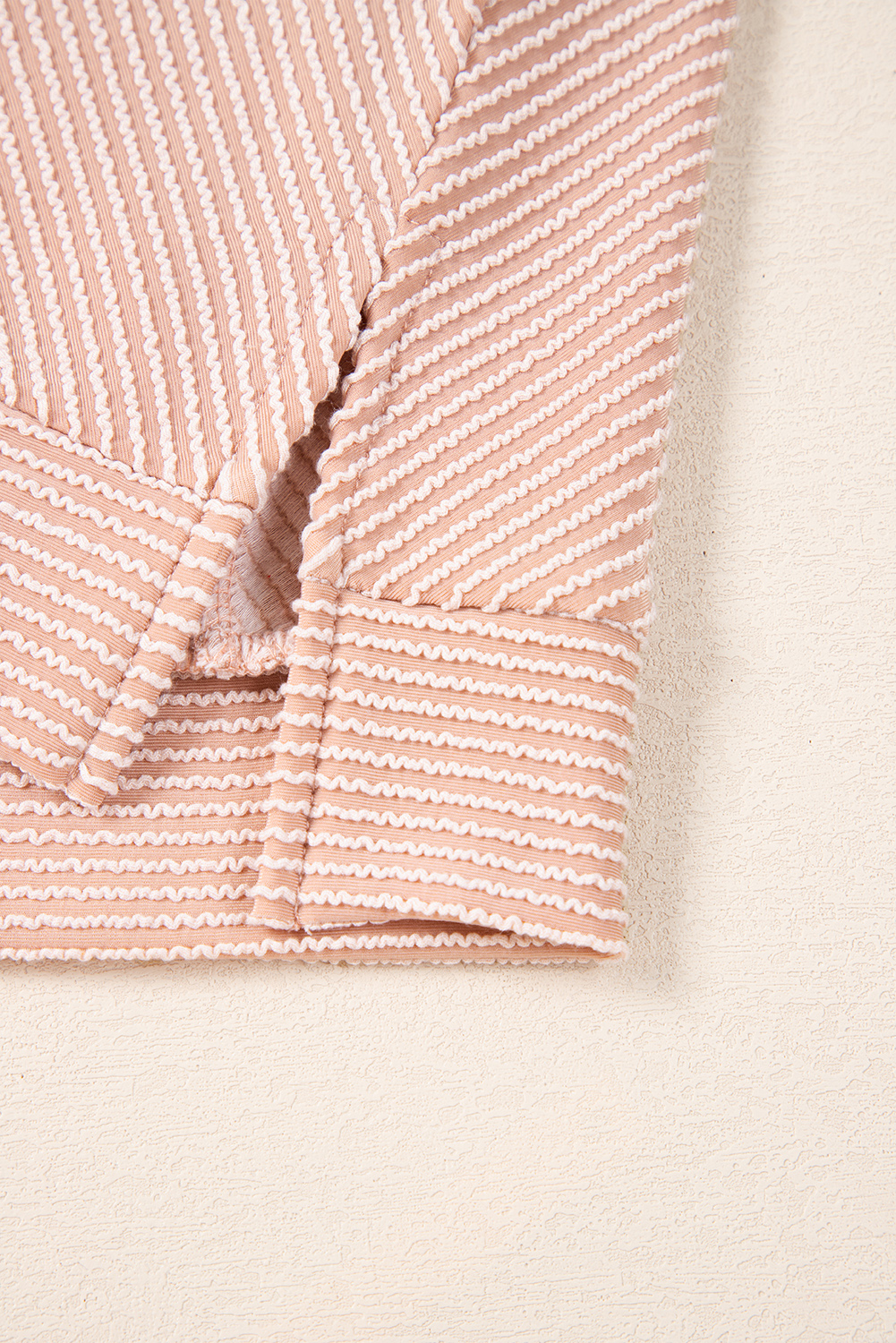 Green Solid Color Quilted Long Sleeve Top and Wide Leg Pants Set