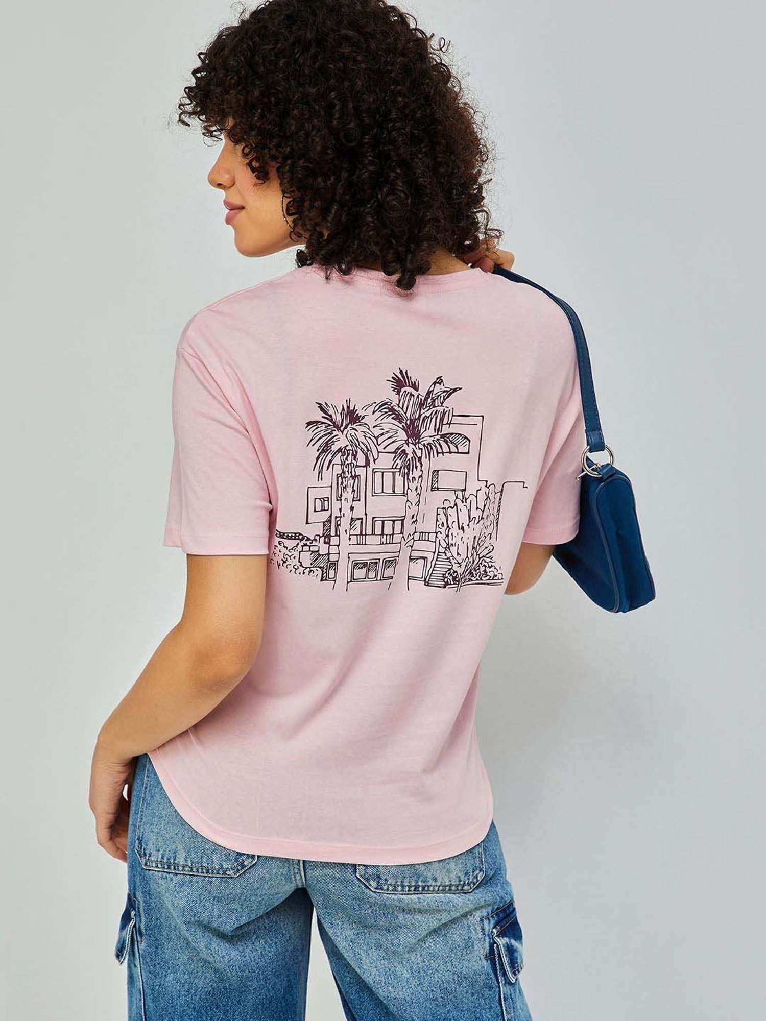 Fame Forever by Lifestyle Lilac Cotton Printed T-Shirt