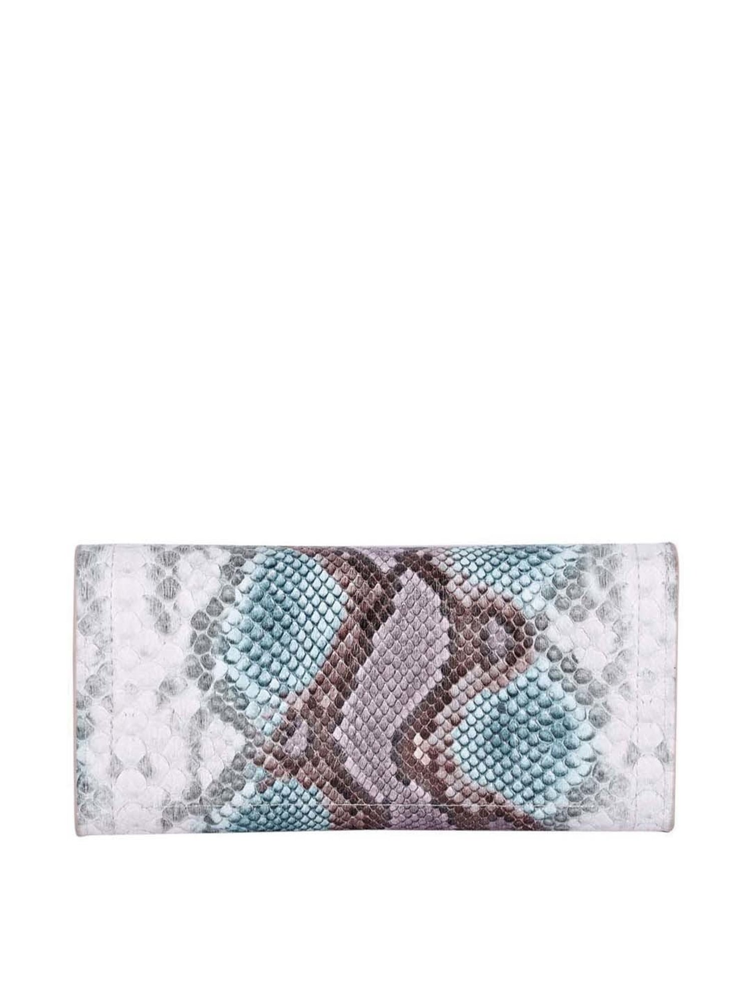 Lino Perros Grey Animal Effect Tri-Fold Wallet for Women