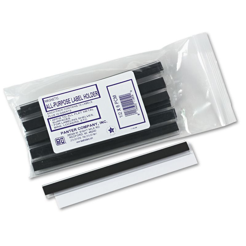 Panter Company Clear Magnetic Label Holders Side Load 6 x 1/2 Clear 10/Pack PCM12