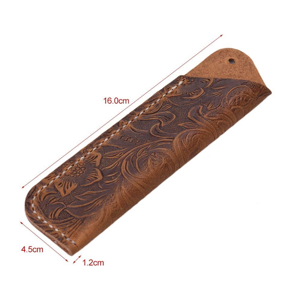 Handmade Retro Vintage Full Grain Leather Pencil Case Pouch Pen Holder Organizer Bag Stationery Gift for Kids