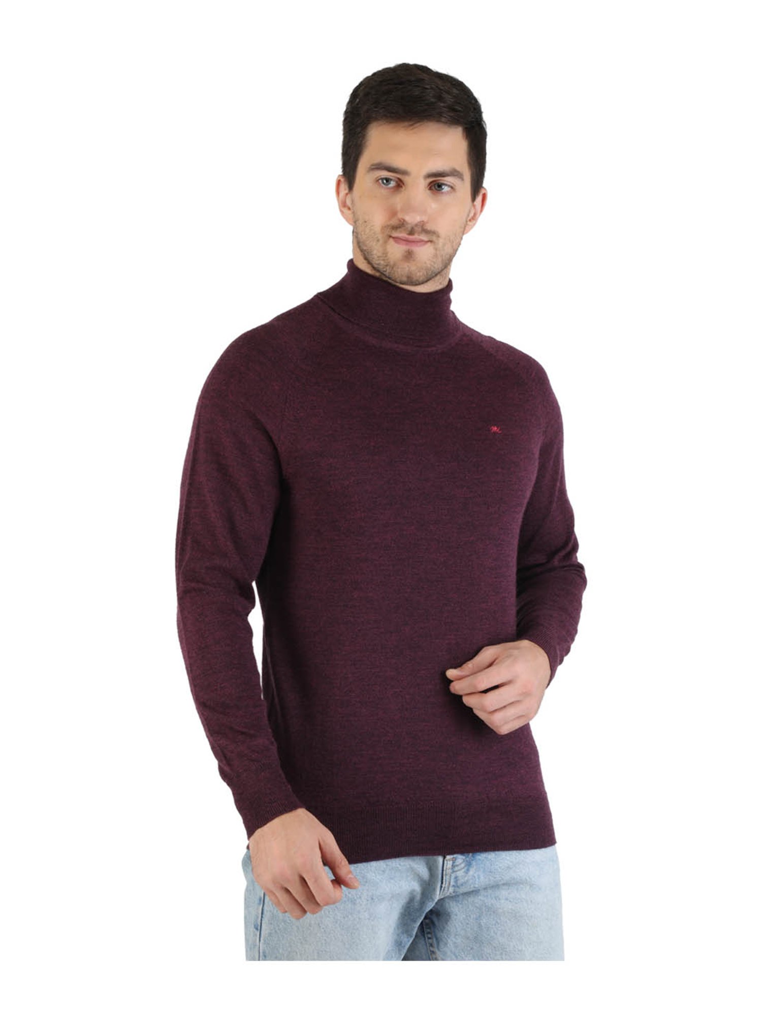 Duke Wine Self Striped Sweater