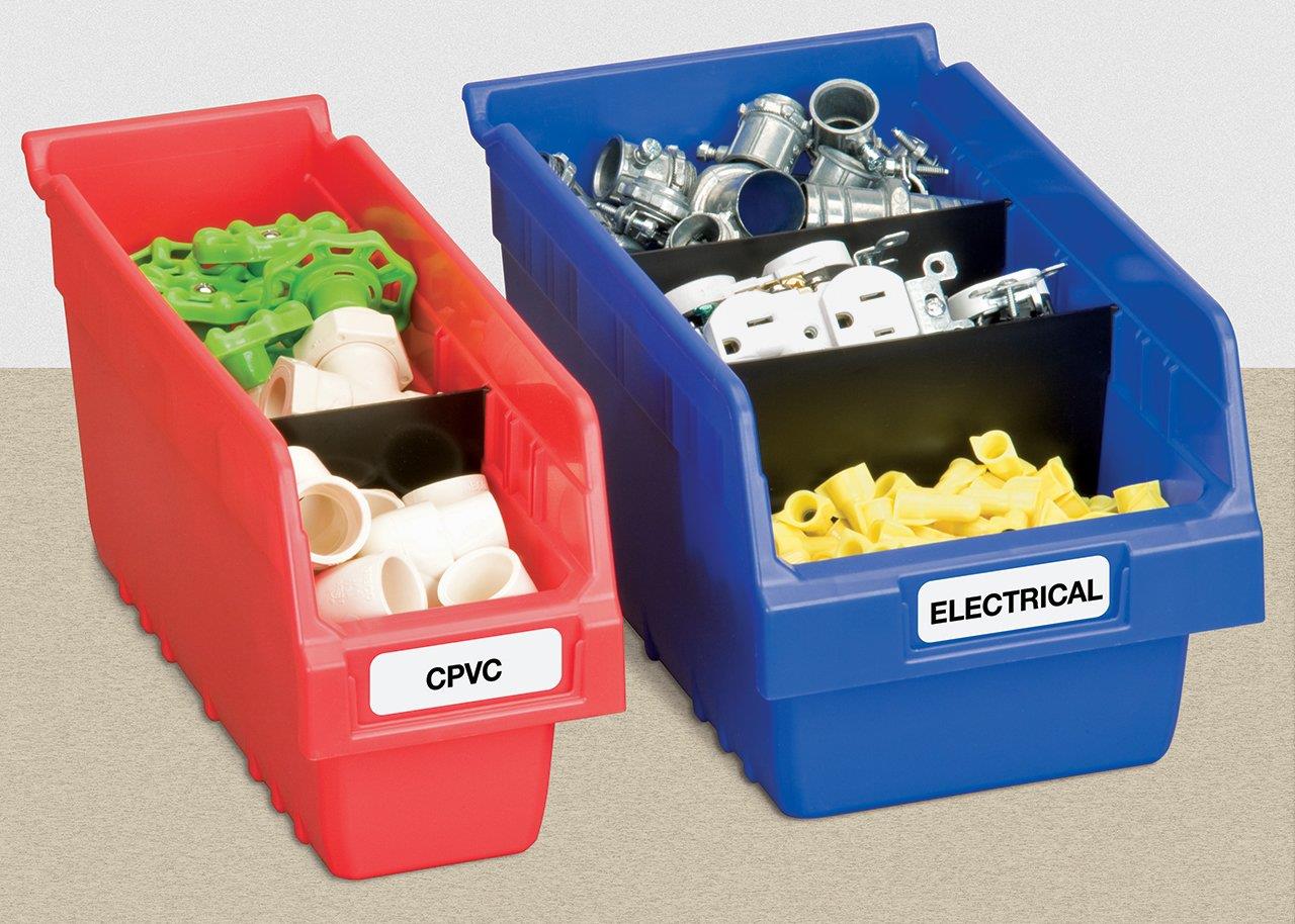 Akro-Mils 30040 ShelfMax Plastic Nesting Shelf Bin Box, 12-Inch Length x 4-Inch Width x 6-Inch Height, Case of 16, Red