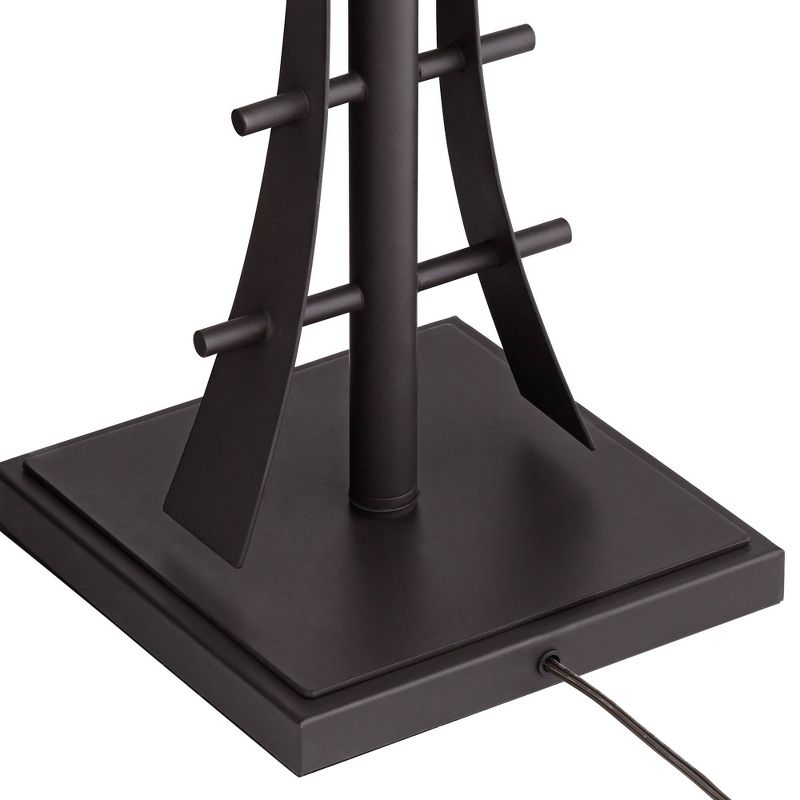 Robert Louis Tiffany Asian Floor Lamp Bronze Iron Tiffany Style Jewel Tone Art Glass Shade for Living Room Reading Bedroom Office