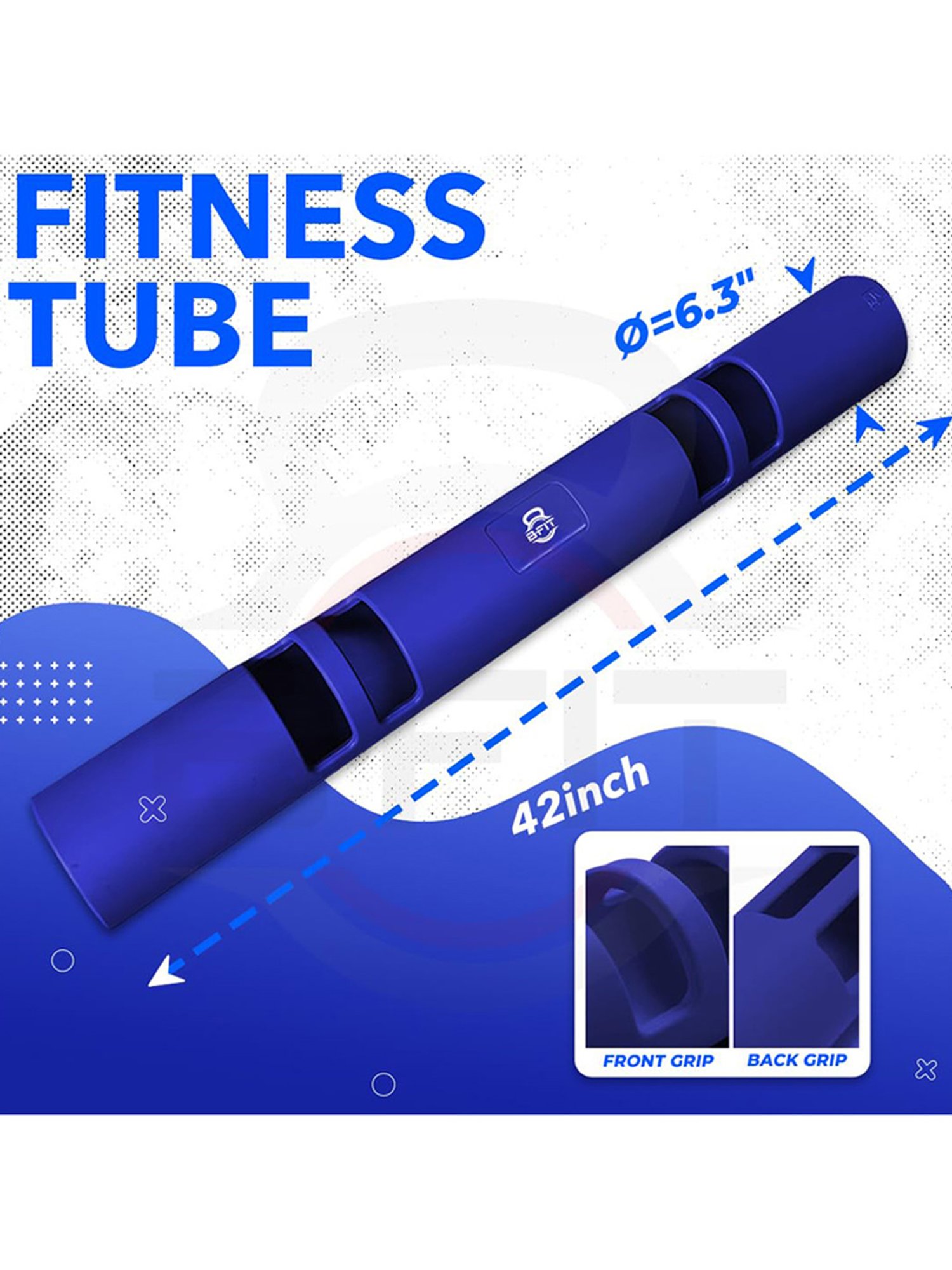 B Fit 12 kg ViPR Fitness Tube Functional Training Rubber VIPR Weight Bar (Navy)