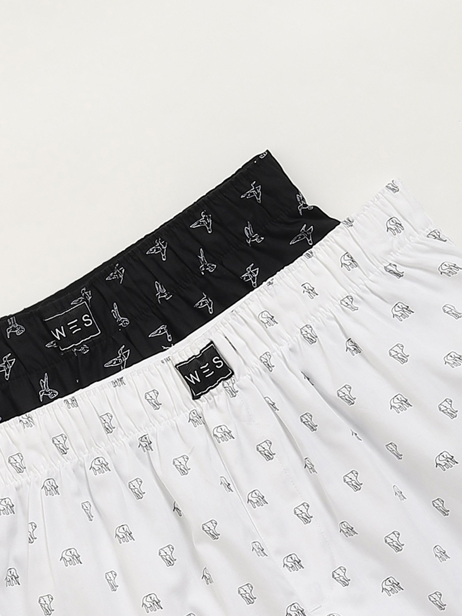 WES Lounge by Westside Black Animal Printed Boxers - Pack of 2