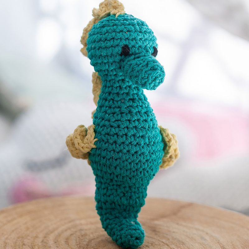 Hoooked Seahorse Bubbles Yarn Kit W/Eco Barbante Yarn-Lagoon