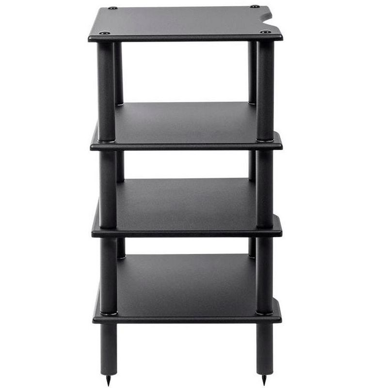 Monolith 4 Tier/Shelf Audio Stand - Black | Open Air Storage, Modular Design, Sturdy, Compatible With Bose, Polk, Sony, Yamaha, Pioneer and others