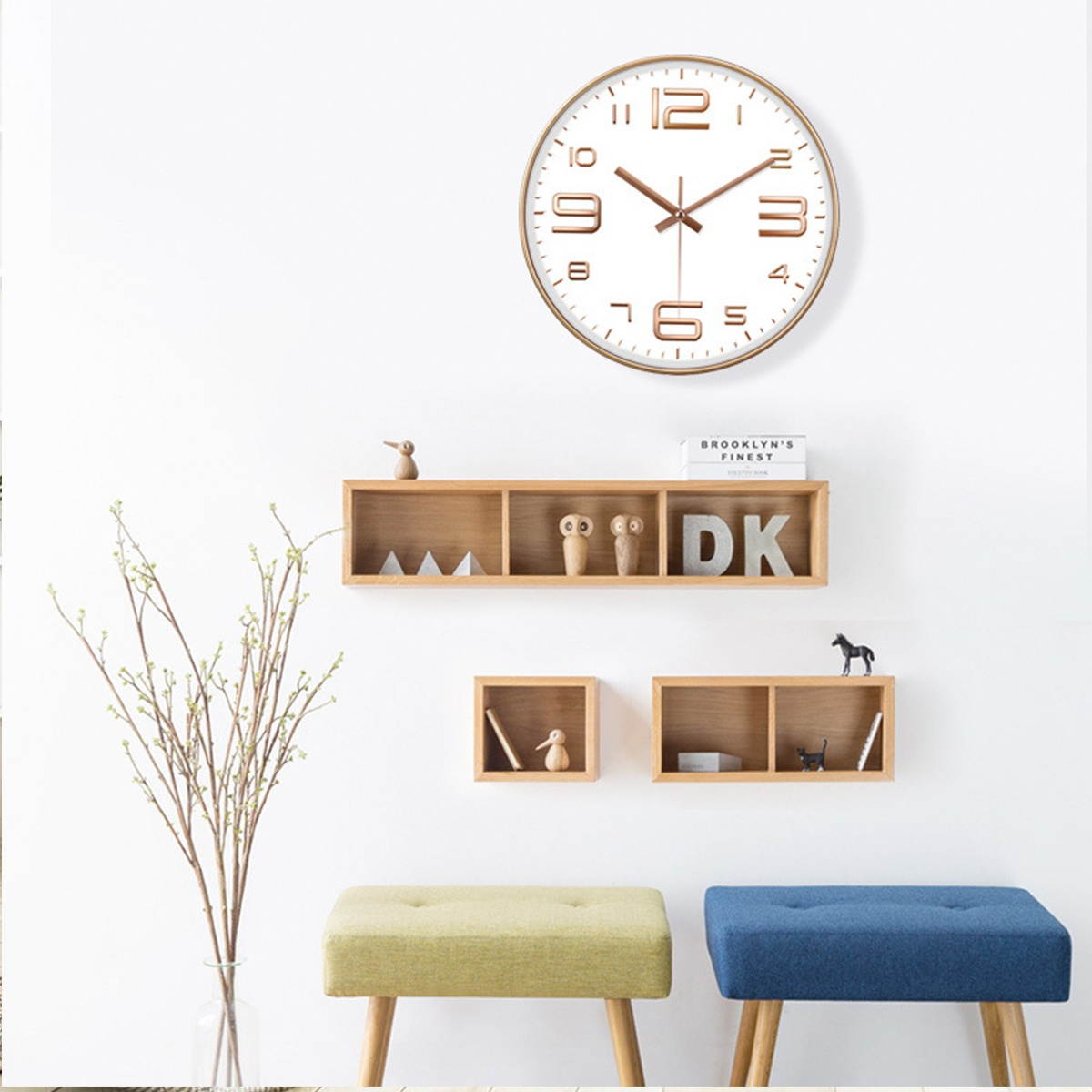 12inch/30cm Black/Golden Wall Clock Silent ABS Wall Clocks-A4