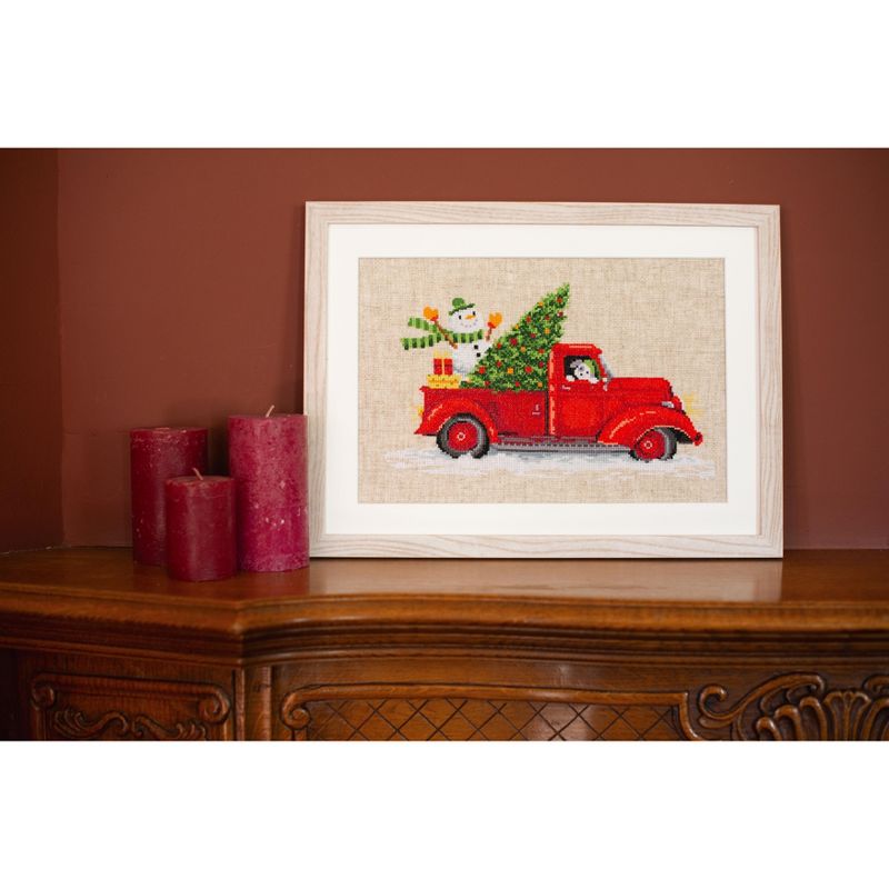 Vervaco Counted Cross Stitch Kit 13.25"X8.75"-Christmas Truck (14 Count)