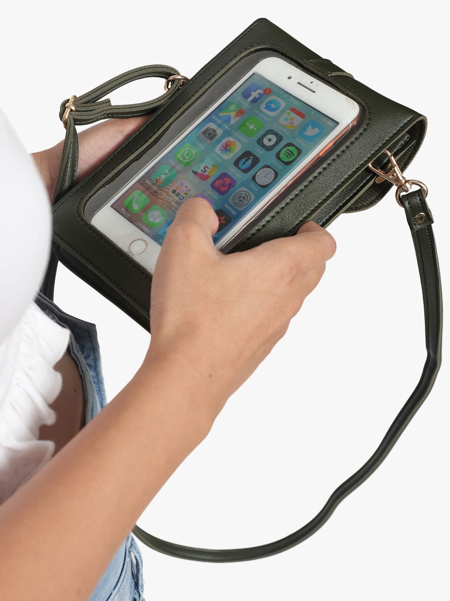 Spice Art Olive Solid Mobile Pouch