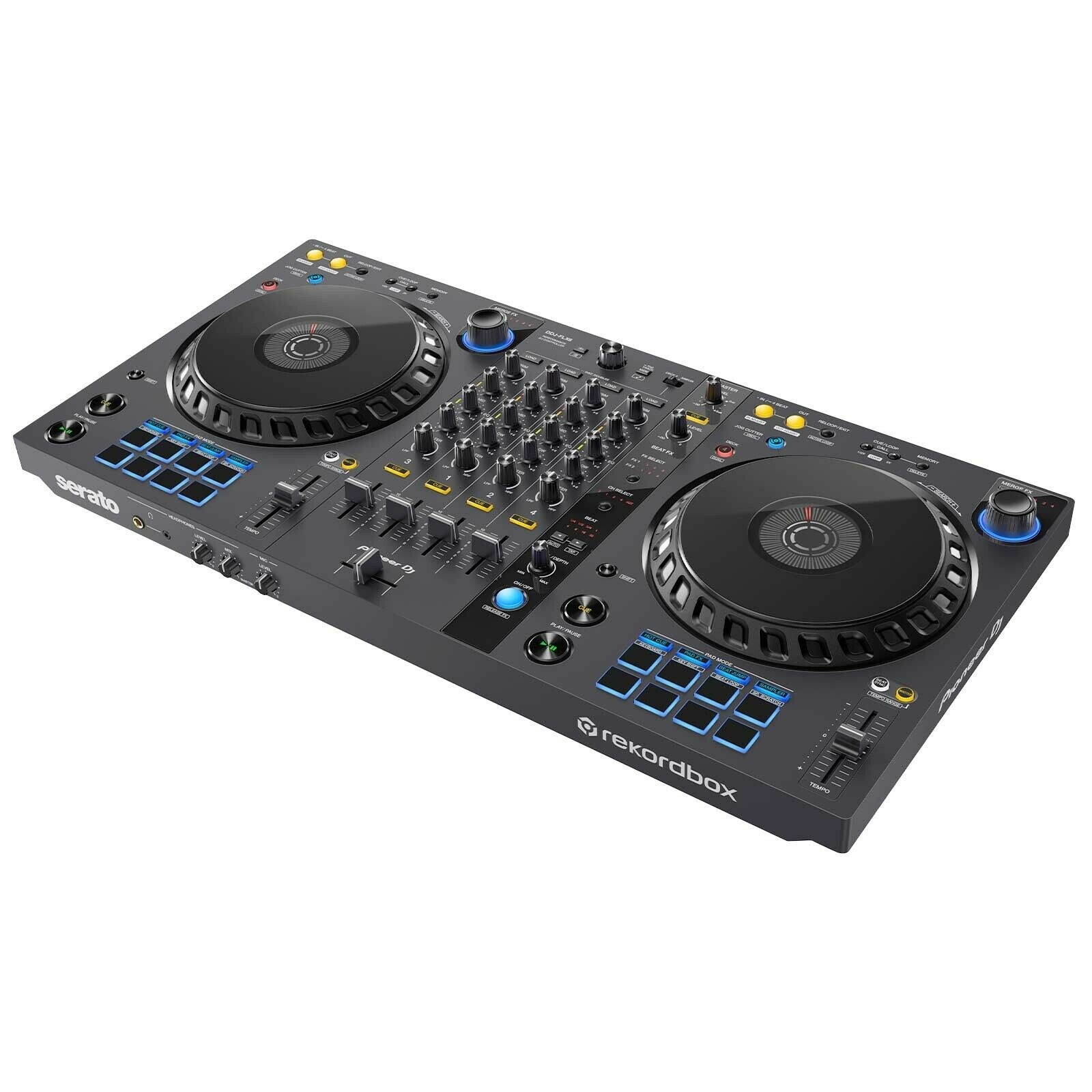 Pioneer DDJ-FLX6 rekordbox Serato Software DJ Controller w Monitor Speakers Pack
