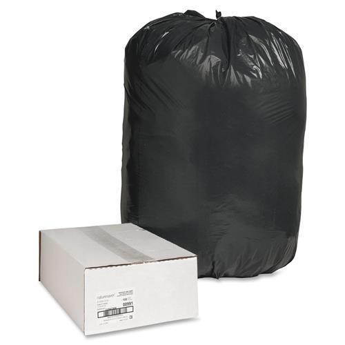 Nature Saver Trash Can Liners Rcycld 55-60 Gal 1.25mil 38"x58" 100/BX BK 00991