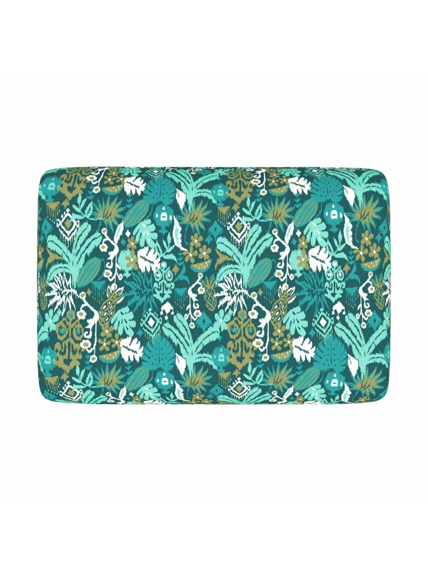 Chumbak Nawaab Tropical Ikat Green Sheesham Wood Small Bench