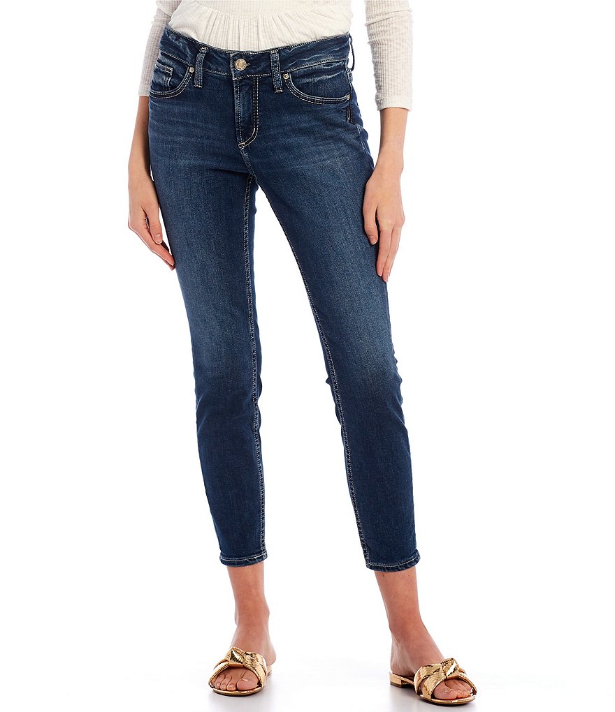 Silver Jeans Co. Elyse Mid Rise Curvy Fit Skinny Jeans