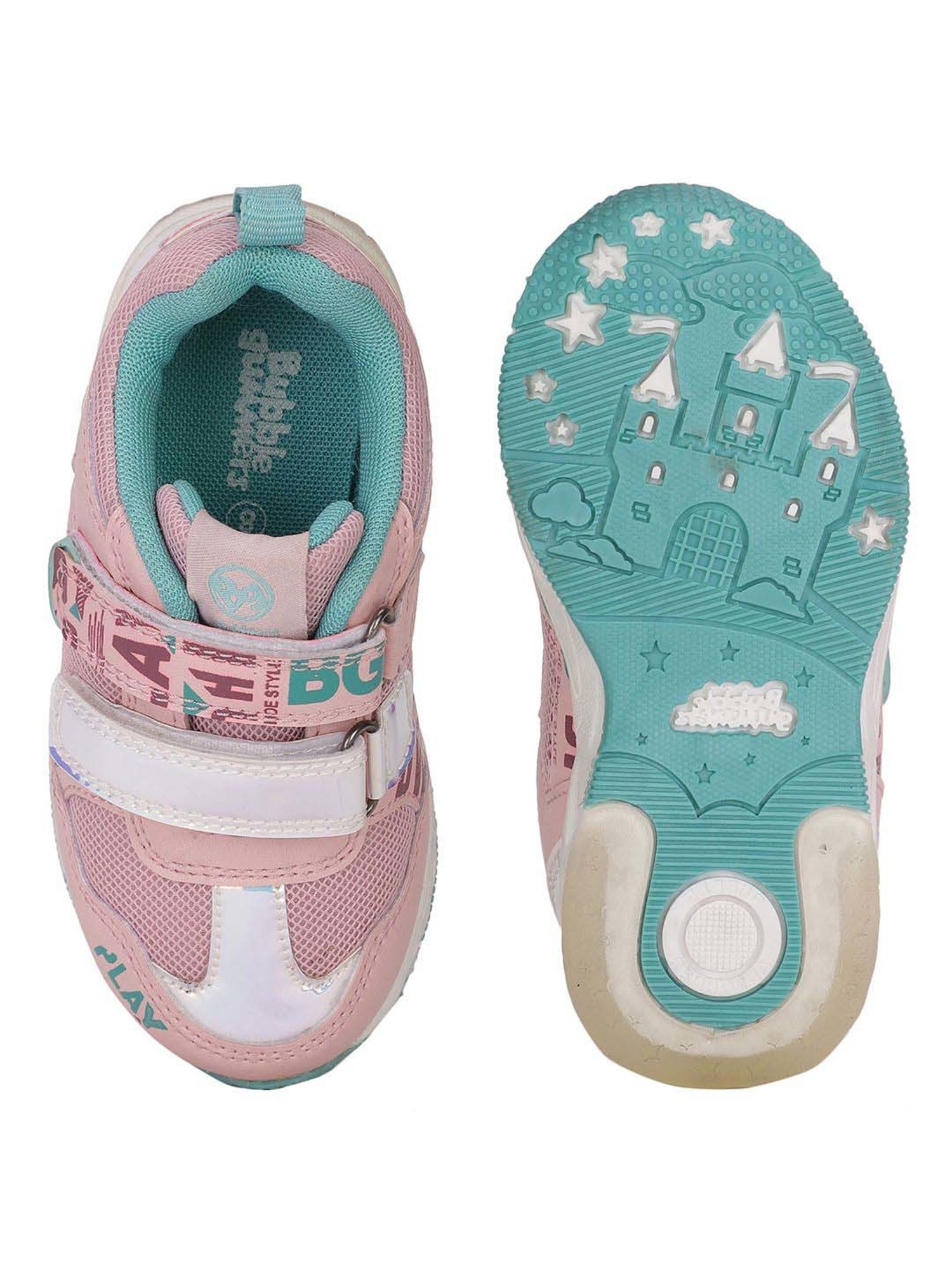 Bubblegummers by Bata Kids Baby Pink & Blue Velcro Shoes