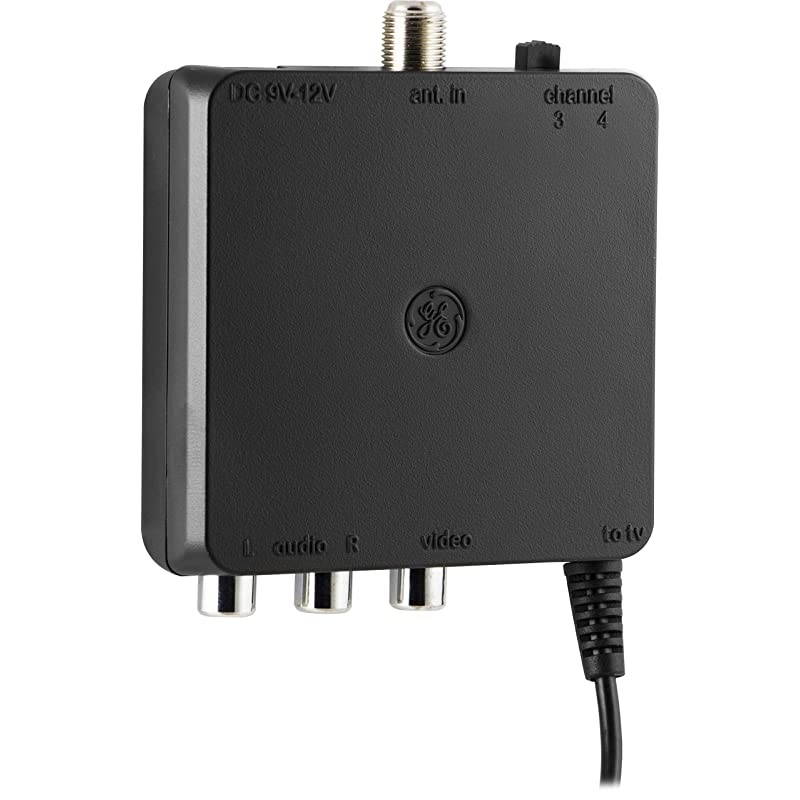 Compact RF Modulator Audio Video to Older TV Black 34138