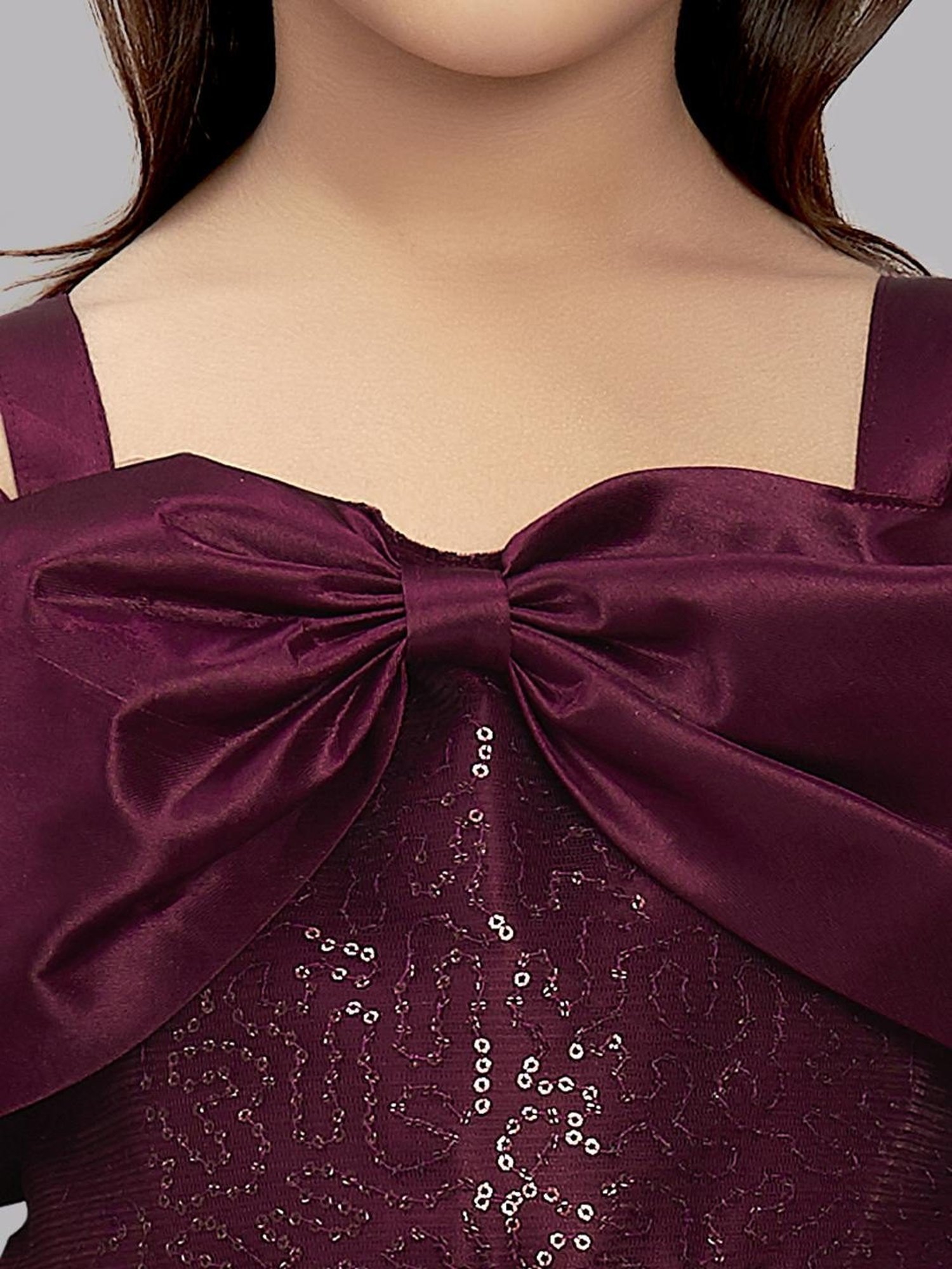 Pink Chick Kids Burgundy Sequence Gown
