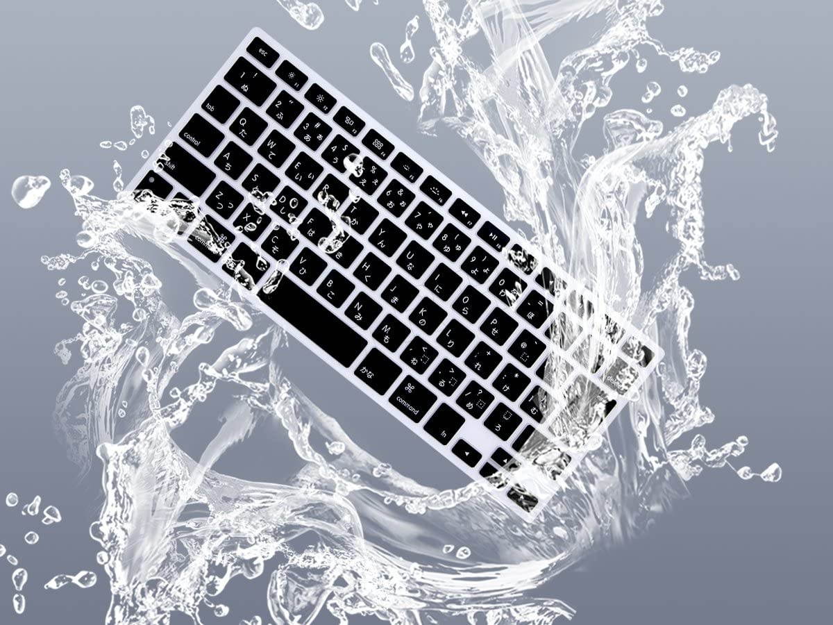 HRH Japanese Silicone Keyboard Cover Skin for MacBook Air 13,MacBook Pro 13/15/17 (with or w/Out Retina Display, 2015 or Older Version)&Older iMac JP Japan Version Keyboard Protector-Black