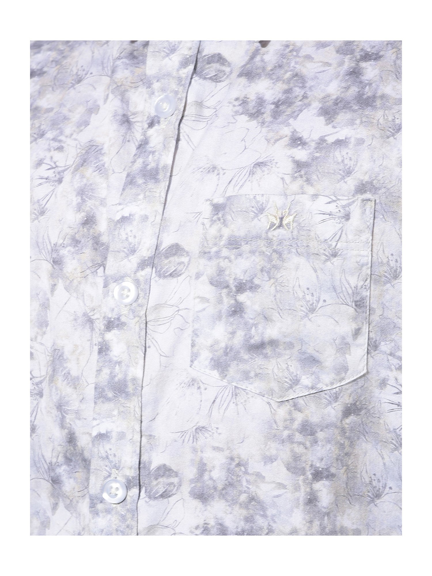 Crimsoune Club Kids Grey & White Printed Full Sleeves Shirt